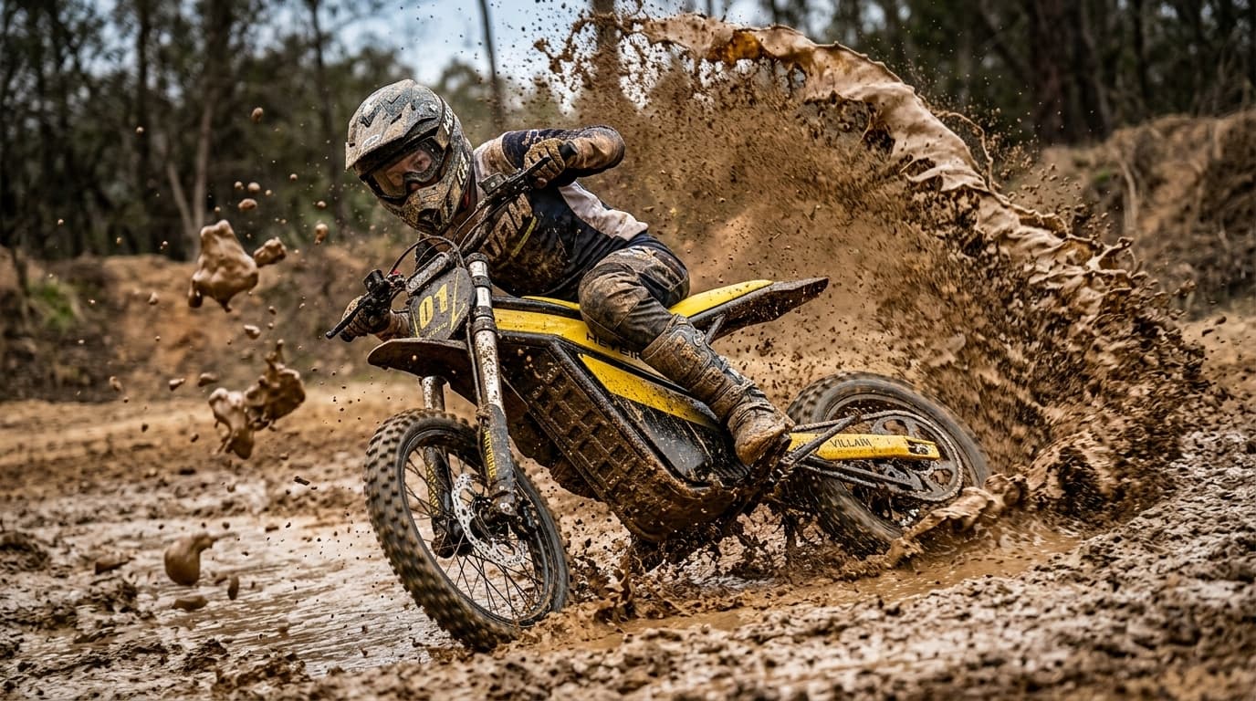 Heybike Villain off-road cornering technique