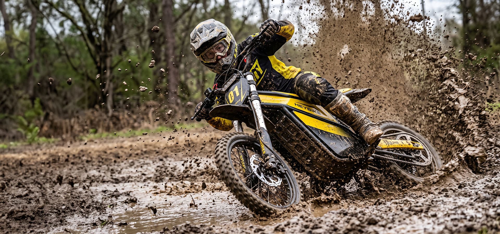 Heybike Villain electric dirt bike in action
