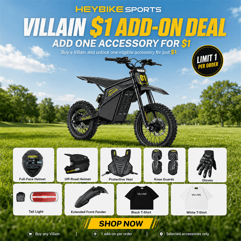 Heybike Villain accessories and add-ons available on Amazon